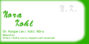 nora kohl business card