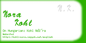 nora kohl business card